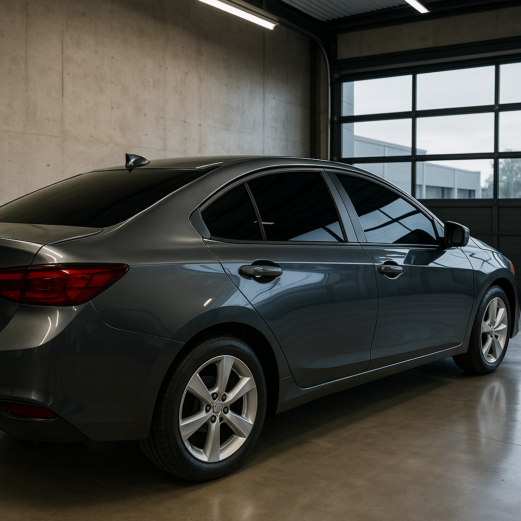 Automobile Carbon Window Tint Installation